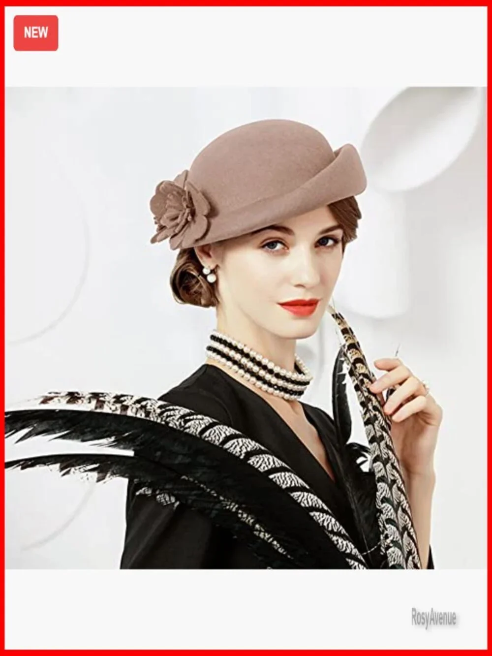 Wool Beret Hat Adjustable Fedora Vintage Style for Women